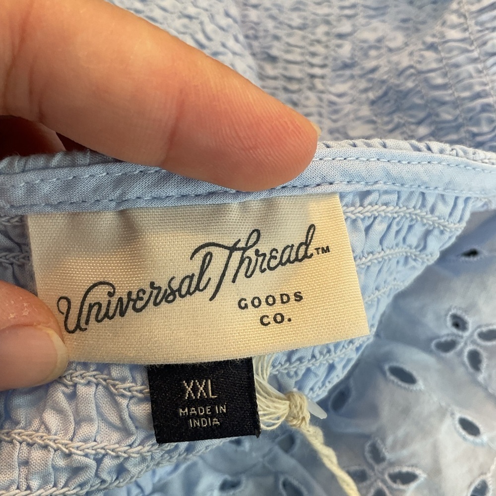 NWT Target Universal Thread Short Sleeve Blouse- Light Blue XXL - Picture 6 of 6